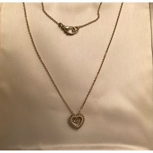 Judith Ripka Gold over .925 Sterling Silver Floating CZ Heart Necklace